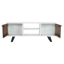 Mueble de TV DKD Home Decor Blanco 135 x 35 x 40 cm Metal Madera de mango