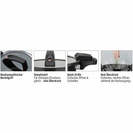 GSW GSW4005643810920 Olla a presión baja de aluminio forjado, apta para inducción, 24 cm, 4 L, negra GSW GSW4005643810920 Olla a presión baja de aluminio forjado, apta para inducción, 24 cm, 4 L, negra