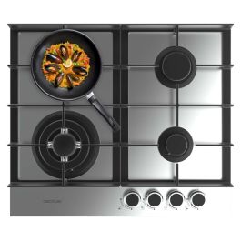 Cecotec Placa de gas 4 fuegos Bolero Squad G 4400F Inox 8000W acero inoxidable WOK