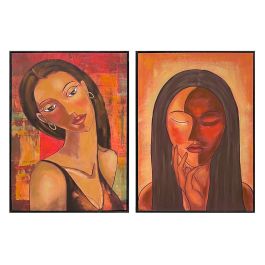 DKD Home Decor Cuadro Moderno Mujer Abstracto Naranja Negro Lienzo 3.5 x 90 x 60 cm (2 Unidades) Precio: 55.89000043. SKU: B1HZS93MCG
