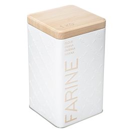 Snips Caja metálica para harina 1kg Scandi nature - Almacenaje de harina, Metal, Blanco/beige