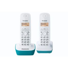 Panasonic KX-TG1612FRC Teléfono Inalámbrico Duo, sin Contestador, Pantalla Retroiluminada, Directorio 50 Nombres, Compatible ADSL Box, Blanco Azul
