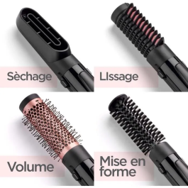 Babyliss AS126E Cepillo de Aire Perfect Finish 1000W con Cabezales Intercambiables para Estilizar y Secar el Cabello