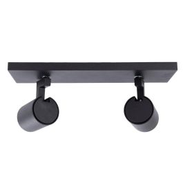 Lumiastra LUM-P2GU10-B Aplique de Pared Orientable de Aluminio para 2 Bombillas GU10, Diseño Moderno para Interior, Salón, Tienda