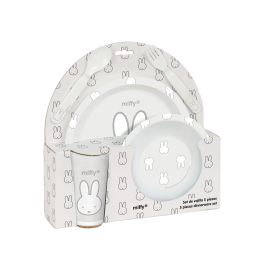 Set de vajilla infantil Miffy Niebla (5 Piezas)