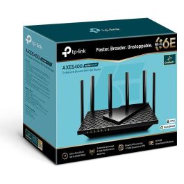 TP-Link Archer AXE75 Router de Sobremesa Wi-Fi 6E Tribanda 5400 Mbps con 5 Puertos Gigabit Ethernet y USB Negro