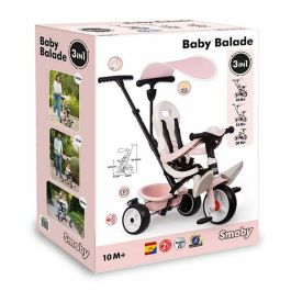 Smoby SMO7600741404 Triciclo para Bebés Rosa - Paseo para Bebés