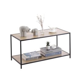 Inde Mueble Auxiliar de 2 Niveles de Madera y Metal 78 x 38 x 38 cm (3 Unidades)