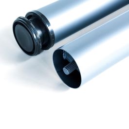 Emuca Lote de 4 patas para mesa, diámetro 60mm, H 830mm, Acero, Pintado aluminio
