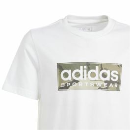 Camiseta de Manga Corta Niño Adidas B Camo Lin Blanco