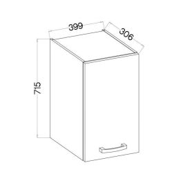 Mueble alto con 1 puerta batiente - Decoración roble Sonoma - An. 40 x Pr. 31,6 x 72 cm - LASSEN