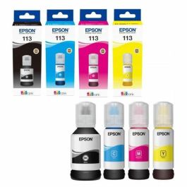 Epson EPS1737766096820 Tinta EcoTank 113 Pack 4 Botellas: Negro, Amarillo, Cian, Magenta - Original