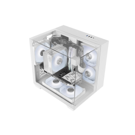 Mars Gaming Caja MicroATX MCVISIONMW Blanca con Triple Cristal Templado