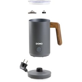 Domo DO745MF Espumador de Leche 500 W 150 ml Base 360° Gris/Madera