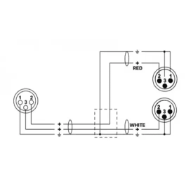 Cordial Cable Y XLR Hembra a 2 Jumper XLR Macho 30 cm