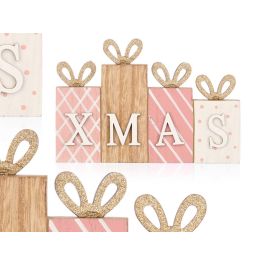 Krist+ Decoración Navidad Regalo Madera Rosa 16x11 cm (24 Unidades) Precio: 38.50000022. SKU: B1AJE2PB6X