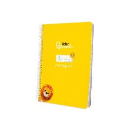 Cuaderno Espiral Liderpapel Din A5 Pautaguia Tapa Blanda 40H 75 gr Cuadro Pautado 5 mm Color Amarillo 5 unidades