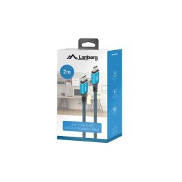 Cable USB-C Lanberg CA-CMCM-45CU-0020-BK Azul Negro 2 m