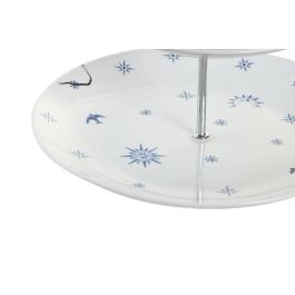 DKD Home Decor Frutero Atlantico Azul Blanco Porcelana Metal 27 x 34 x 27 cm
