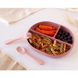 KioKids Set Cubiertos y Bandeja BLW en Silicona con Ventosa y Divisiones Rosa +6 Meses Precio: 14.95000012. SKU: B16YXAY6CF