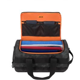 RIVACASE Sherwood 7641 - Bolsa de Viaje 30L Gris Camuflaje Resistente al Agua con Bandolera para Viajes