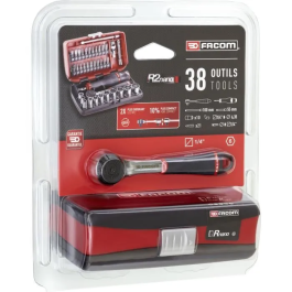 Facom Toma Métrica 1/4 6 Puntos Kit de Vasos y Puntas con Trinquete R.161