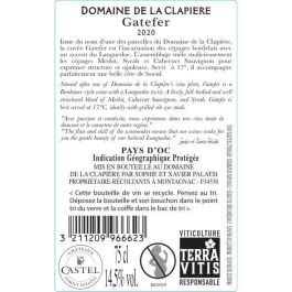 Domaine de la Clapiere Gatefer 2020 Pays d'Oc - Vino Tinto Languedoc