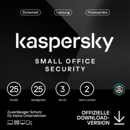 Kaspersky Small Office Security 25 Usuarios 2 Años Licencia Digital (ESD-DownloadESD) Precio: 1258.68999949. SKU: B145TR3YBR