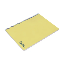 Liderpapel Wonder Cuaderno Espiral A4, Tapa Plástico, 80 Hojas, 90gr, Rayado Horizontal con Margen, Color Amarillo