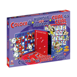 Falomir Juego Coloca 4, Hundir los Barcos y Cuál es Cuál a partir de 6 años