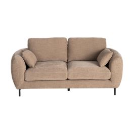 Sofá 2 Plazas Marrón Claro Tejido-Metal 189 X 92 X 88 cm