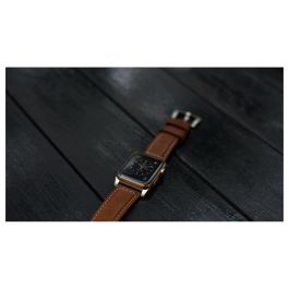 Nomad NM1A4RST00 Correa de Cuero Tradicional Marrón Hebilla Plata para Apple Watch Series 42mm 44mm 45mm 49mm