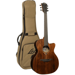 LAG Guitarra Acústica Auditorium Cutway A/E Sauvage Especia Electroacústica Folk Tapa Sólida Brankowood Acabado Satinado Relic Cutaway