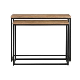 Consola Home ESPRIT Marrón Negro 96 x 30 x 77 cm (2 Piezas)