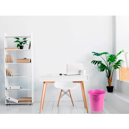 Liderpapel Papelera Plástico Rosa Opaco 13 Litros 275x285 mm