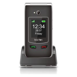 Beafon SL645plus Negro y Plata - Telefono Movil con Tapa, IP54 Resistente, Bateria 1550 mAh, Radio FM, Pantalla 2.8", Camara 3 MP, 2G, Dual SIM