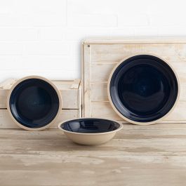 Plato Llano Quid Baltic Beige Cerámica Ø 27 cm (12 Unidades)