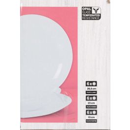 La Mediterranea - Vajilla 18 Piezas Red Opal de la Colección Whom con Platos de 26.5 cm, 23 cm y 19 cm (2 Unidades)