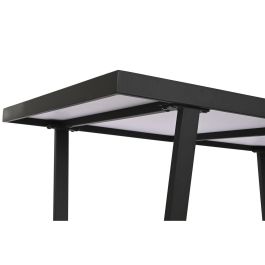 DKD Home Decor Mesa Comedor Urban de Metal y Cerámica Negra y Blanca Desmontable 80 x 75 x 150 cm