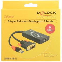 DELOCK Adaptador DVI Macho > Displayport 1.2 Hembra - Negro