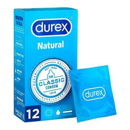 Durex Preservativos Naturales Easy-On Látex Natural Clásicos Talla Regular Grosor Medio Lubricados con Depósito 12 Unidades