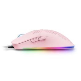 Mars Gaming Ratón MMAXP Mmax Optico Ultraligero 12400 DPI Rosa RGB Chroma Feather 69g
