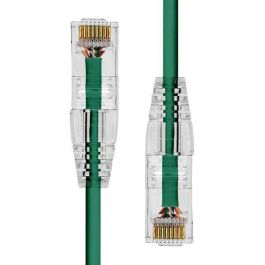 ProXtend Cable Ethernet CAT6 U/UTP Ultra Slim 3.6mm LSZH, 99.9% Cobre Puro AWG 28, Conector Oro 50µ, PoE++ Verde 4m