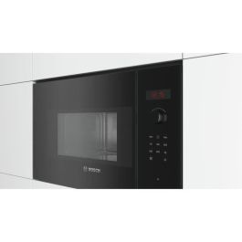 BOSCH BFL523MB1F Microondas de encastre individual Serie 4, Negro, 7 programas automáticos, Dimensiones: 38.2x59.4x31.7 cm