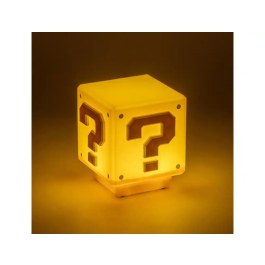 Wondee Lámpara Super Mario Bloque de Interrogación, Luz de Noche Gamer con Sonido Oficial, Decoración Nintendo