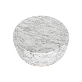 DKD Home Decor Mesa Centro Moderno Blanco Dorado 119 x 119 x 45 cm