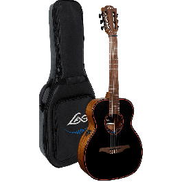 LAG Guitarra Acústica Travel Nylon Blue Wave AE Blue Wave 1 Tapa Cedro Rojo Macizo Fondo Caoba Satinado