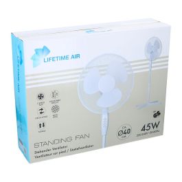 Ventilador de pie 45 W, ø40 cm, 3 velocidades, blanco