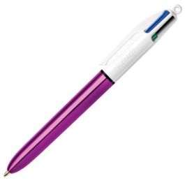 Bic Bolígrafo 4 Colores Shine Silver Cuerpo Blanco-Morado Metálico Caja 12 Ud Precio: 22.79000031. SKU: S8401600