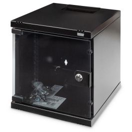 Digitus Armario mural 10" (254 mm) 6U, 312x300 mm (AnxP), negro, puerta de cristal, acero, capacidad 30 kg